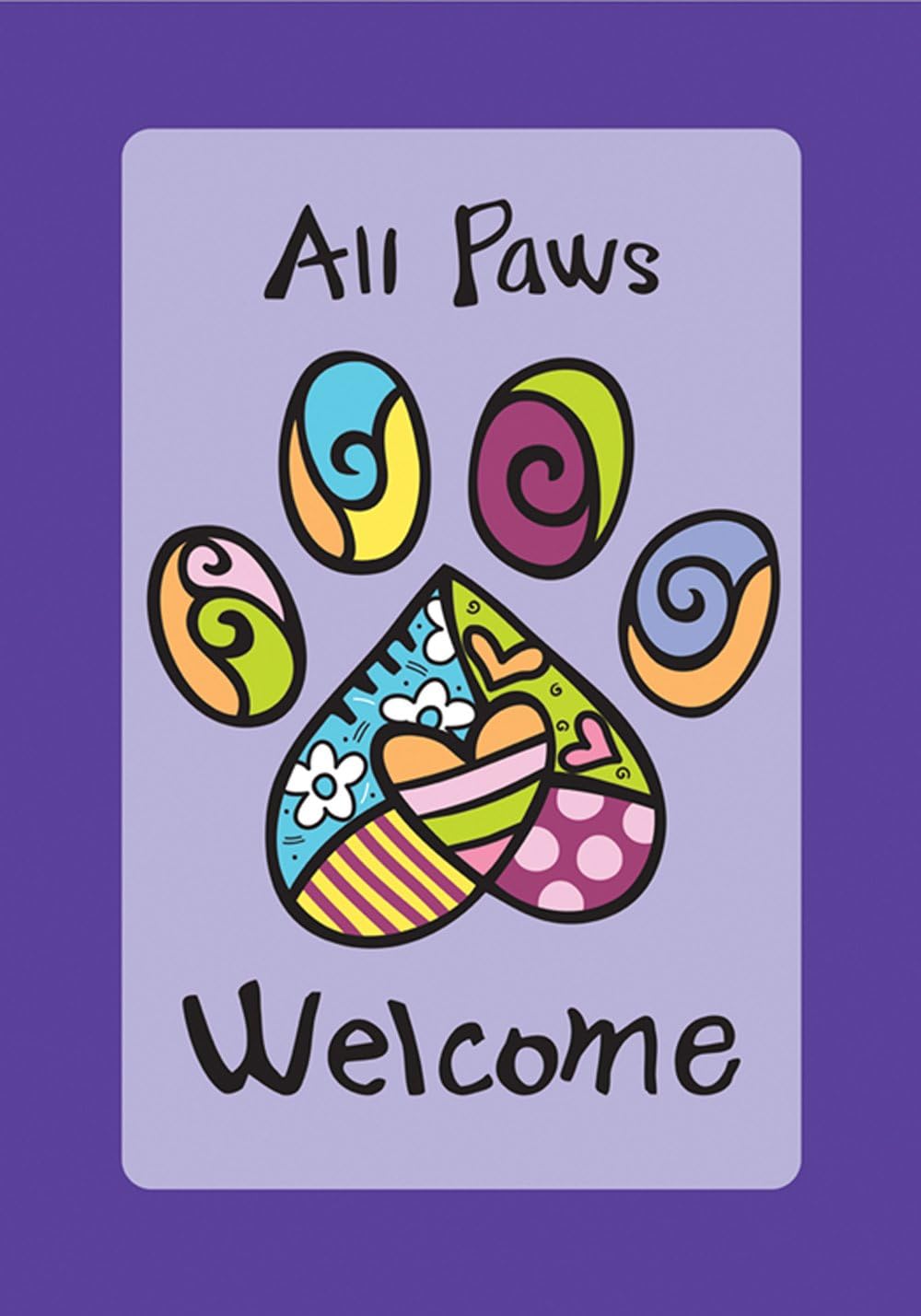 Toland Home Garden 109513 All Paws Welcome Paw Print Flag 28x40 Inch Double Sided Paw Print Garden Flag for Outdoor House Cat Dog Flag Yard Decoration