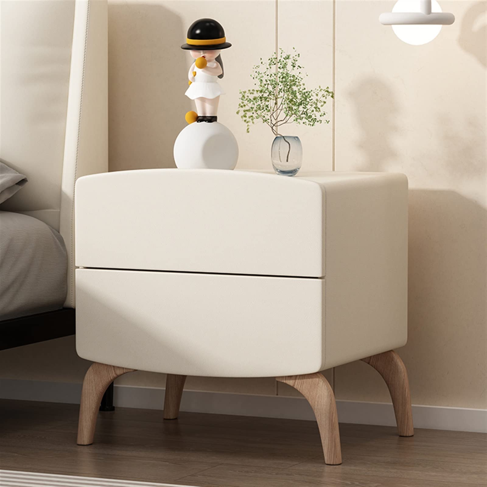 Comodino Comodino in Legno Comodino per Bambini in Stile Crema Design Artistico Mobili per Camera da Letto (Colore : Grigio, Dimensioni : 50x40x49cm) Present