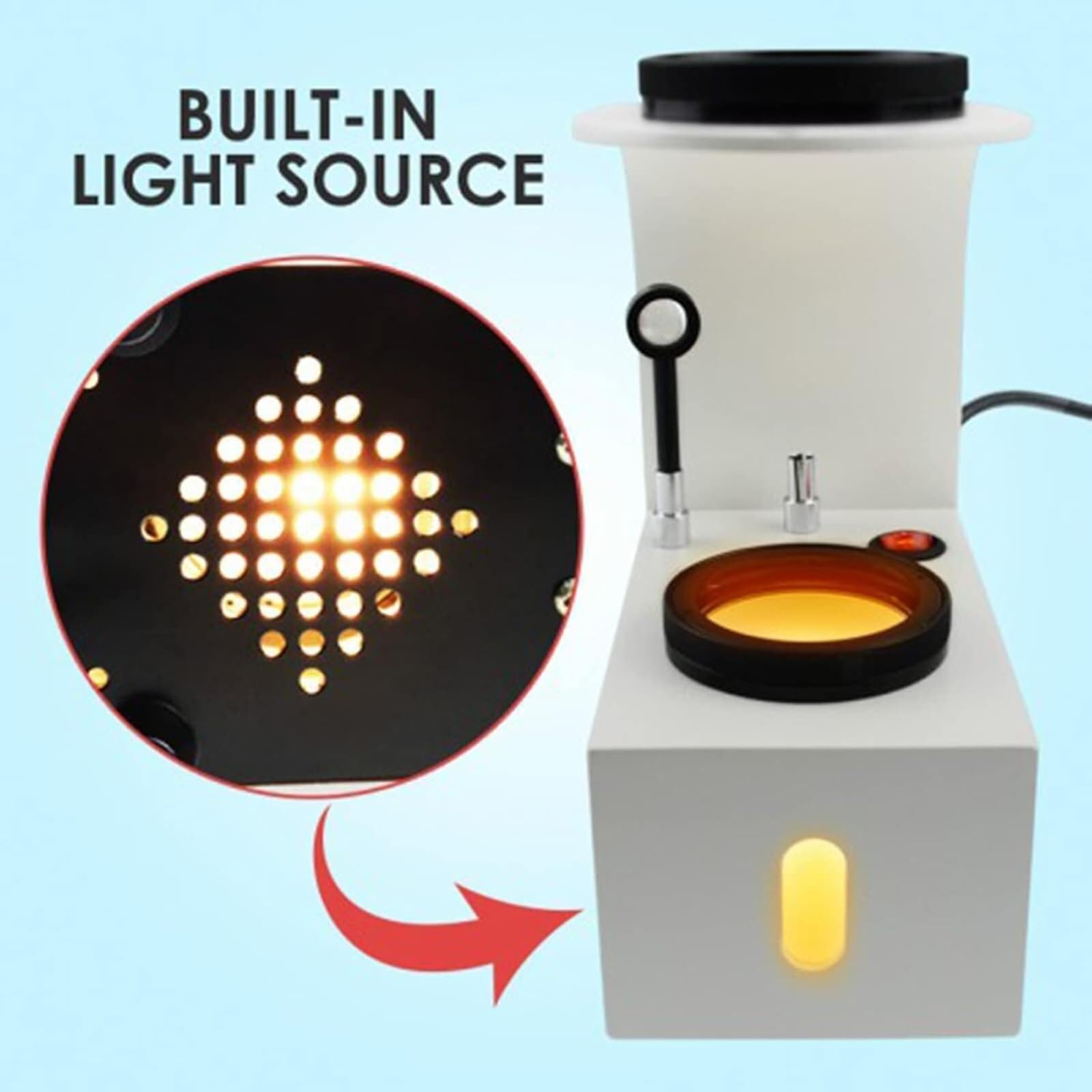 Tisch-polariskop Mit Led-leuchte, Spiegelhöhe 58 Mm, Mit Interferenzkugel Und Universalklemme, Schmuck-polarisometer-Tester Für Diamanten, Amethyste Und Edelsteine