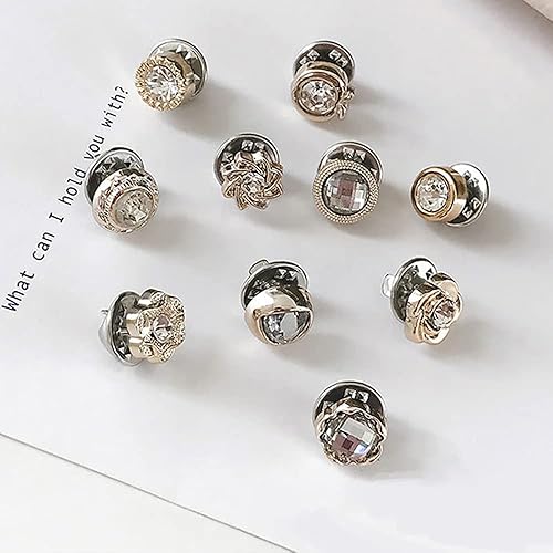 Miniatura 2 de 10 unidades de broche de cristal con diamantes de imitación, cárdigan, ramillete, botón de seguridad para decoración de ropa, sombreros (#0.359 in)