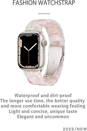 Miniatura 7 de Correa ligera para Apple Watch  Correa de resina de moda para Apple Watch Series 7, compatible con hebilla de acero inoxidable de cobre para Apple