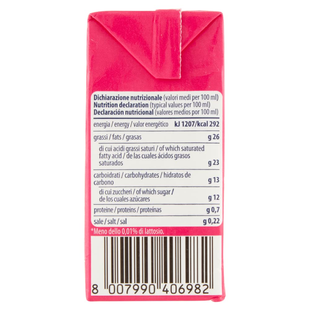 24x Hulalà Panna da montare zuccherata gesüßtes Süßwarenprodukt Sahne zu montierendes 200ml laktosefrei und frei von gehärtetem Fett Italienisches Produkt basierend auf pflanzlichen Fetten