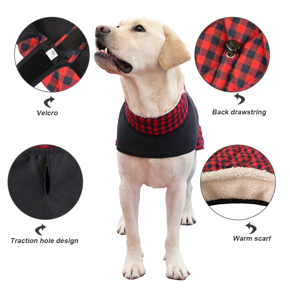 KOOGAL Dog Jackets, Reversible Winter Coats, Windproof and Waterproof, British Style Plaid - Image 3