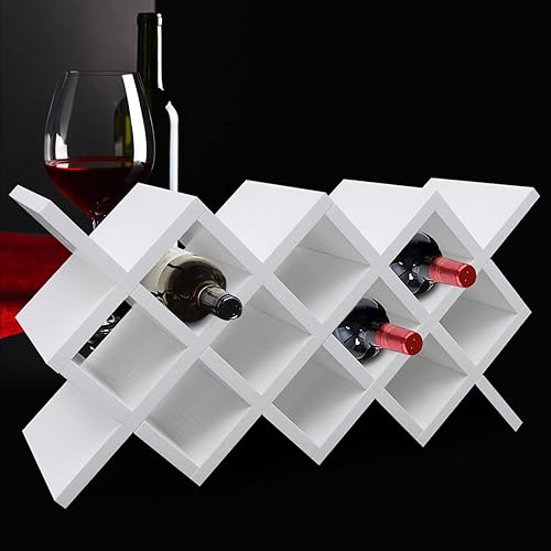 Vista 5 de Estante para botellas de vino de 10 rejillas montado en la pared, estante para gabinete de vino, estante de exhibición, estante de vino, celosía