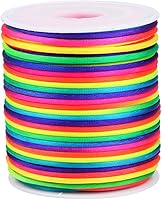 Vista 12 de TONIFUL Cordón de nailon satinado rojo de 2 mm x 110 yardas para hacer pulseras Hilo de cuentas para collar de macramé con cola de ratón Cordón