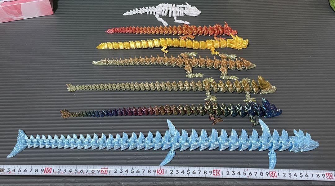 Amazon.co.jp: 7匹関節可動式 龍の置物 飾り3Dプリント ドラゴン