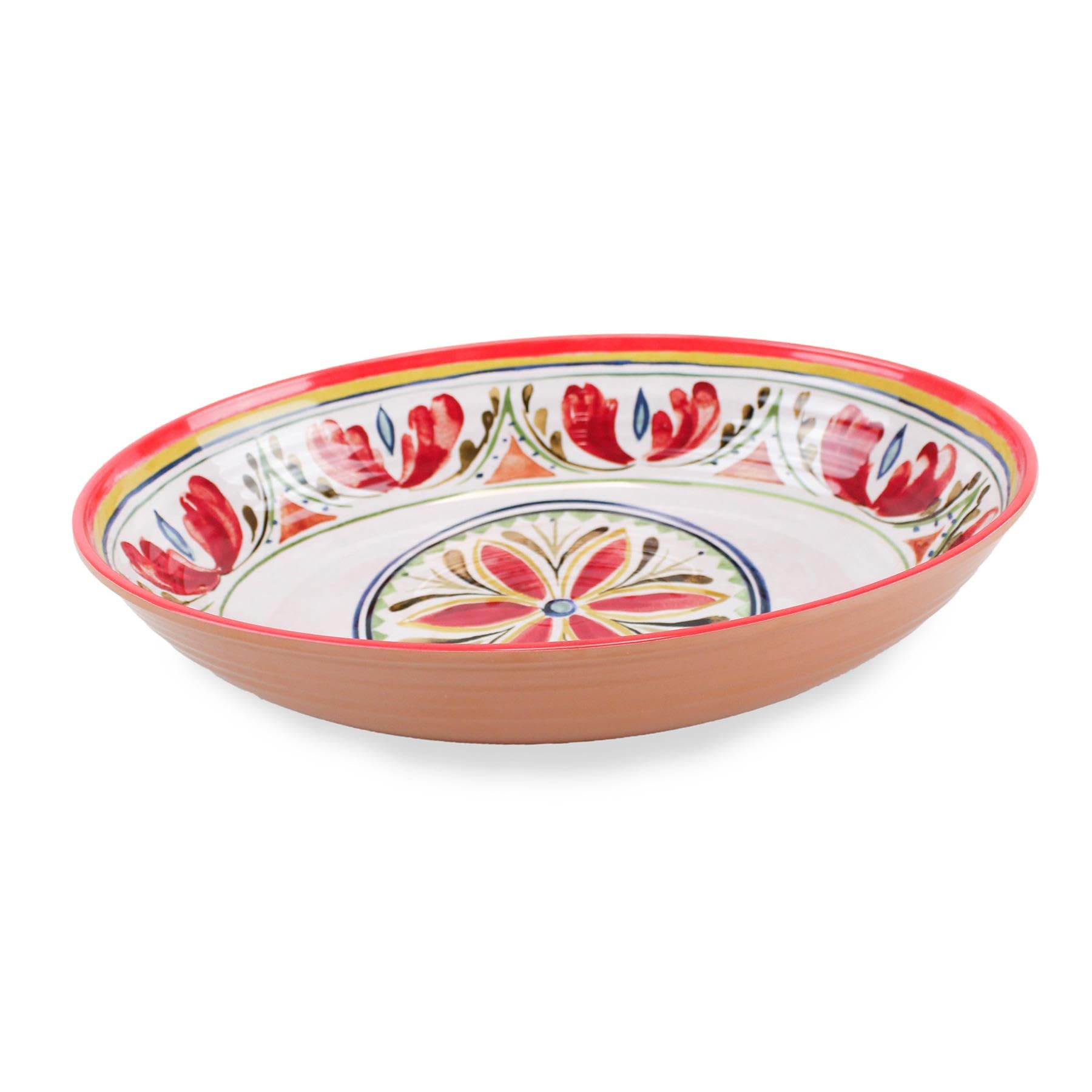 Purely Home Warm Mediterranean Large Oval Melamine Serving Bowl, 33cm x 22cm