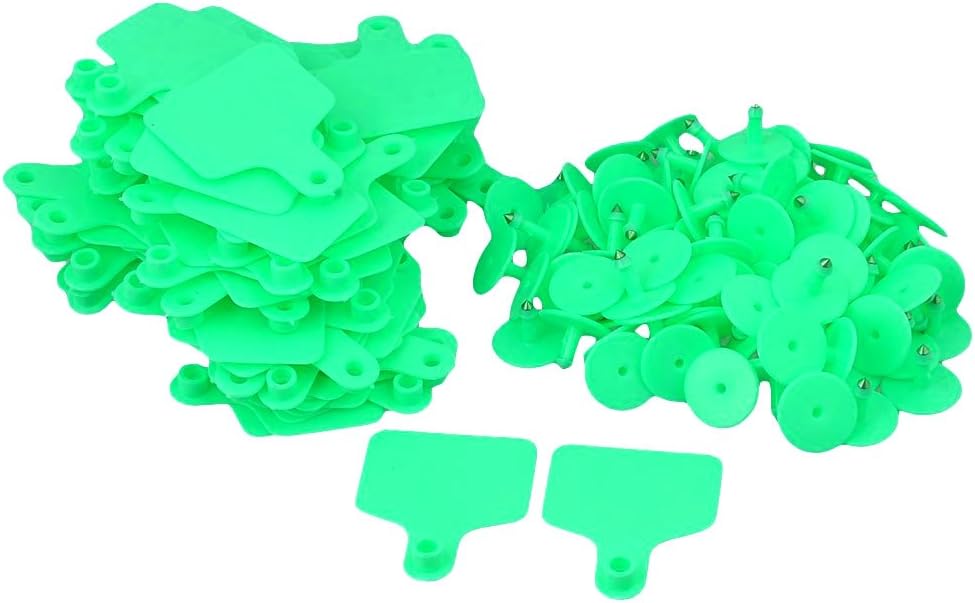Plastic Universal Livestock No words Ear Tag Tool for Cow Cattle Identification Ear Tag Pack Of 100 green