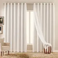 Cortina Blackout com Voil 3,00 x 2,70 - Decoração para Sala ou Quarto Cortina Corta Luz (Branco Gelo)