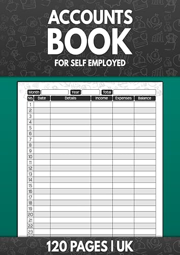 Accounts Book for Self Employed UK: Large Simple Incoming and Outgoing Ledger Book for Bookkeeping and Small Business | Income and Expense Log Book Green