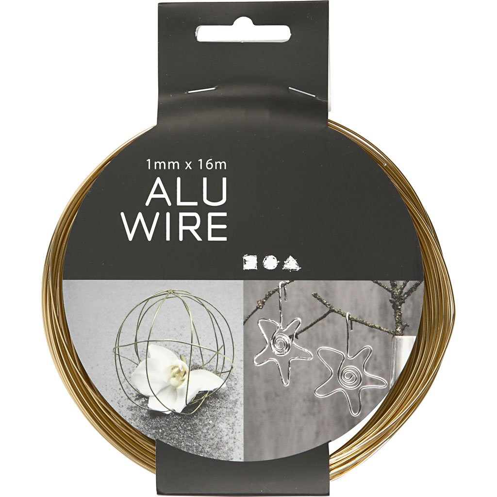 Creativ Fil d'aluminium, épaisseur 1mm, or, rond, 16m