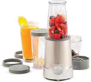 bella Personal Size Rocket Blender, Perfect for Smoothies, Shakes and Healthy Drinks, Easy to Grind, 240 Watt, Steel