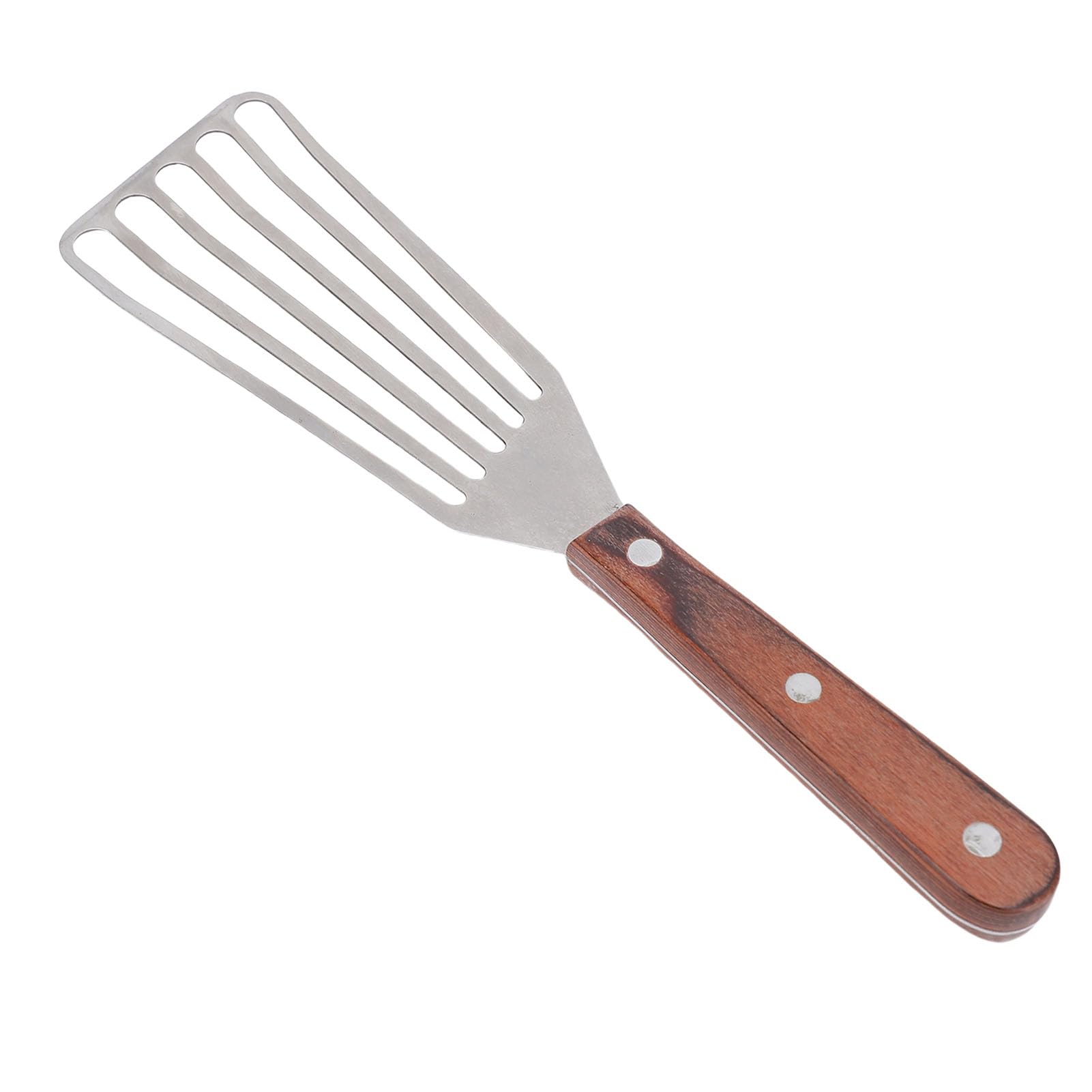 SIXRUN Espátula para Pescado, Volteador de Pescado de Acero Inoxidable con de Madera, Hoja Fina y Flexible para Freír Filete de y Salteado, Herramienta de Cocina Fácil de Limpiar para Parrilla de