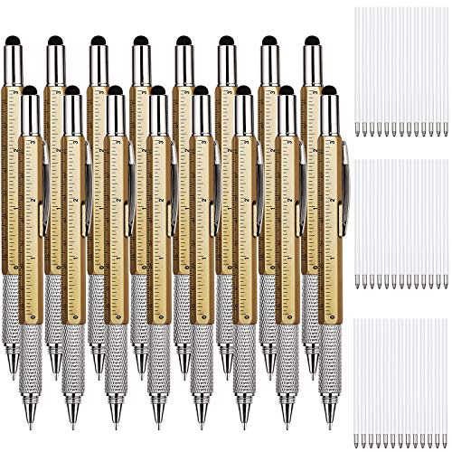 Stylo à bille 6 en 1 avec niveau à bulle et règle graduée pour traçage précis