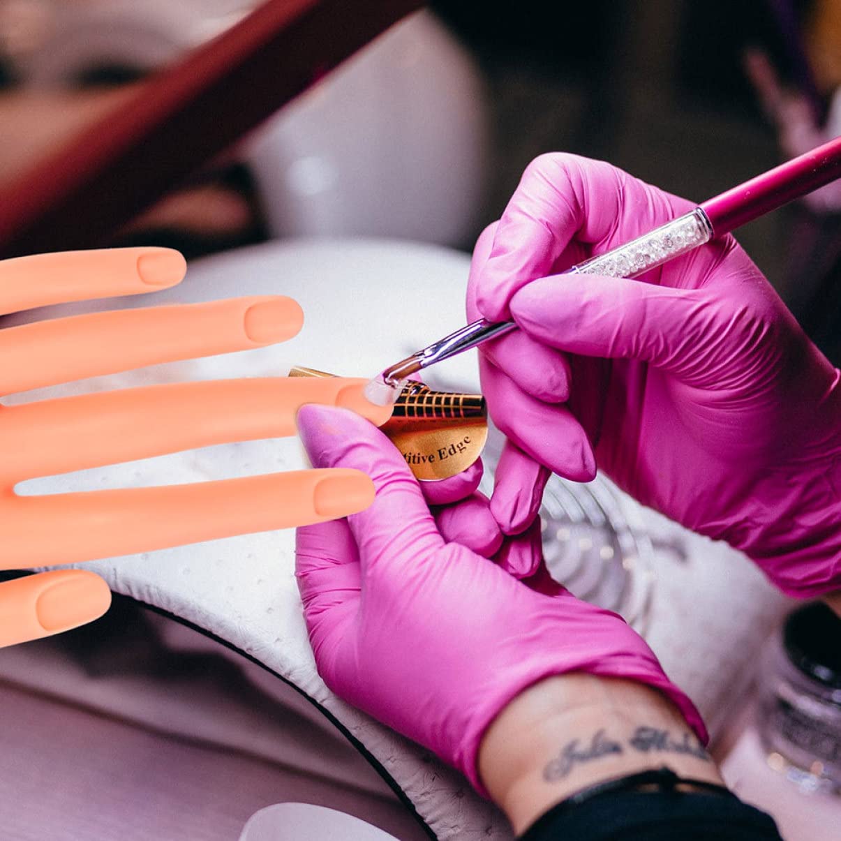 Didiseaon Nail Practice Hand Fake Hand Model Nail Art Model Kit Realistic Artificial for Lovers Artists Portable and Movable Design