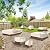Patio Furniture Covers, Heavy Duty Round Patio Table Cover (48D x 26H Inch) Outdoor Dining & Coffee Table Cover for Veranda, Lawn, Table, Chair-Waterproof & Weather Resistant, Anti UV - Beige & Brown