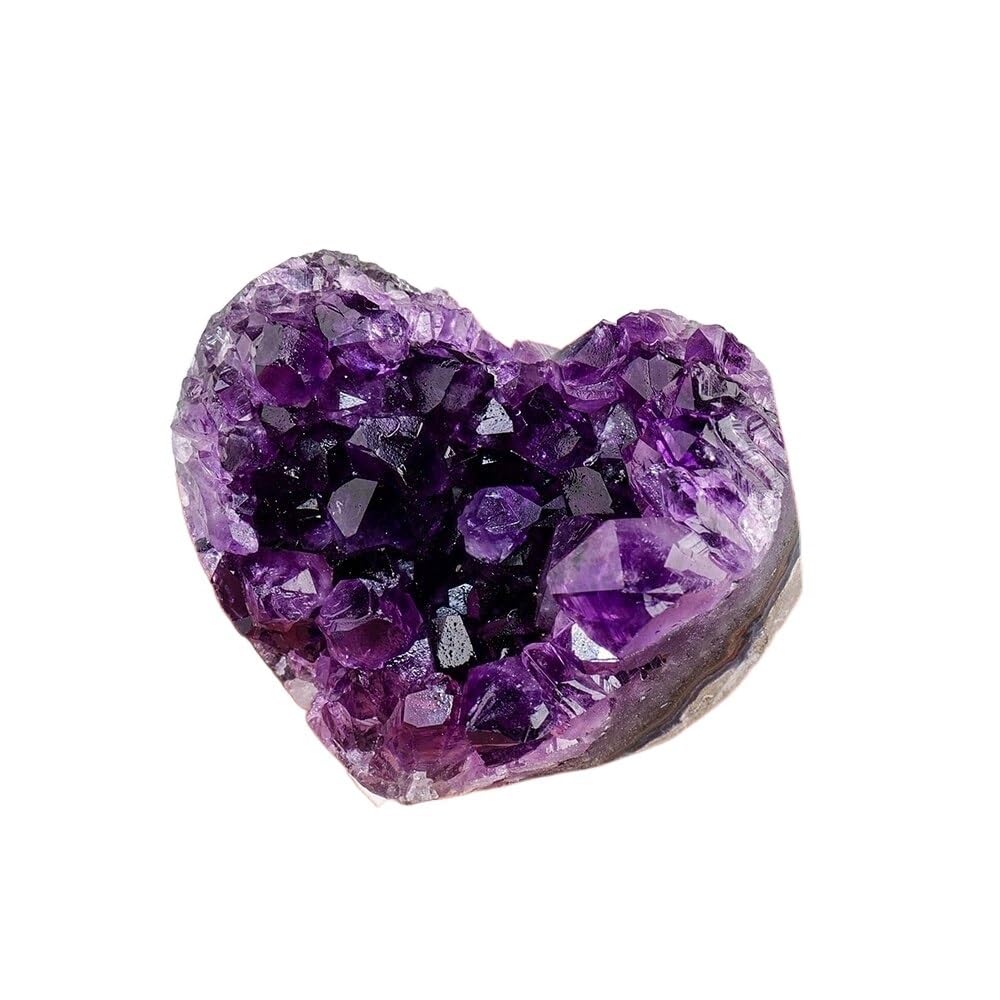 MDBJTCYZN 1PC Crystal Raw Stone Amethyst Cluster Heart Rough Gemstone Specimens Ornaments (Size : 70-100g)