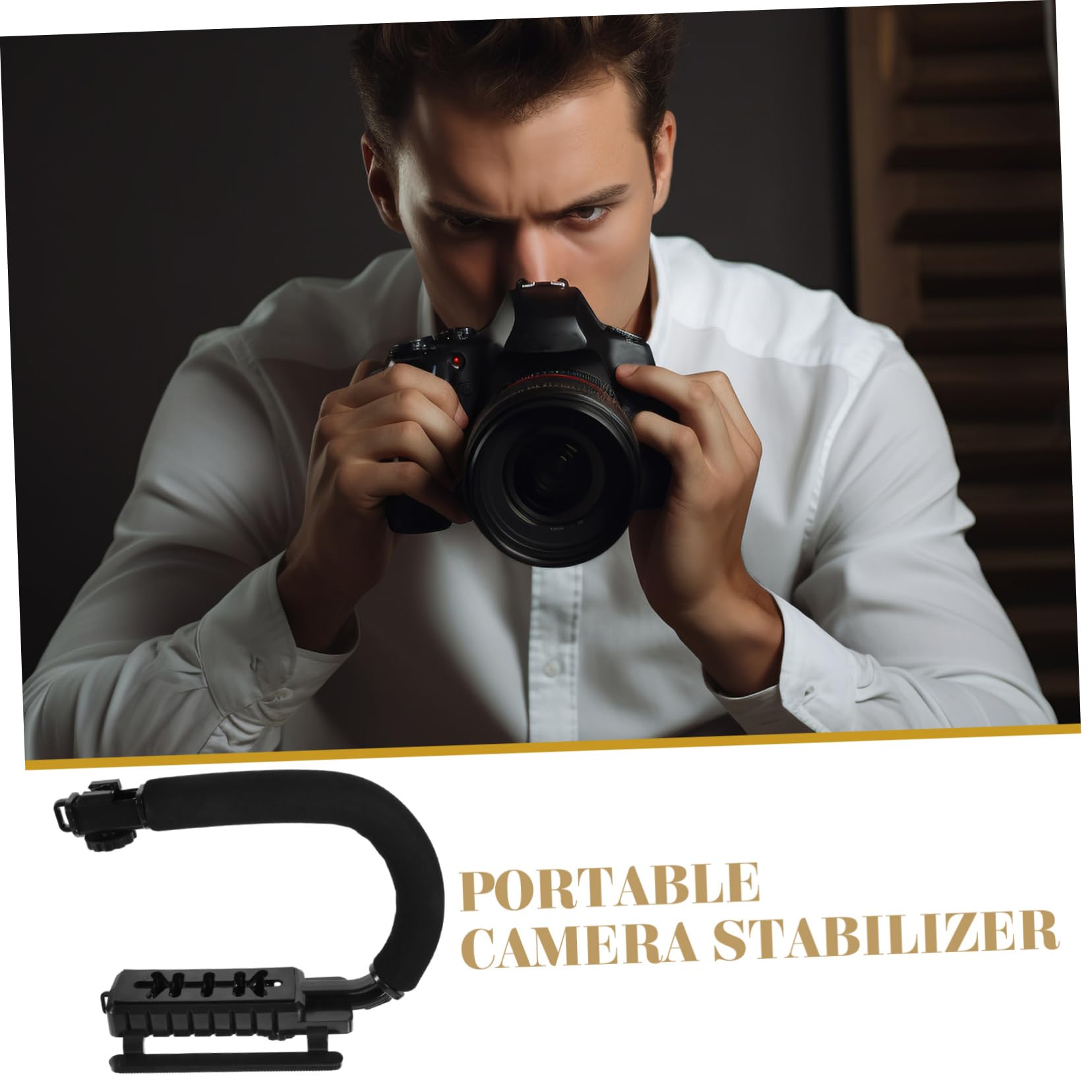 Stabilizzatore per Fotocamera Portatile Nero, Struttura a U