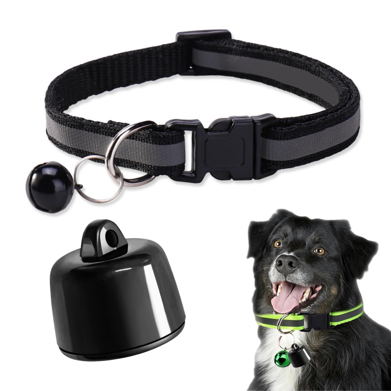 Générique Collier Traceur GPS pour Chat & Chien — Mini GPS Intelligent Étanche P23 — Suivi Mondial sans Abonnement — Compatible iOS Android — pour Tout Collier — Localisation Anti-Perdition (B)