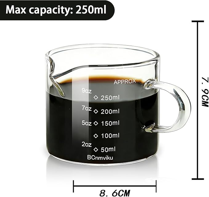 Vaso Medidor Espresso BCnmviku 250 ml Transparente miniatura 3