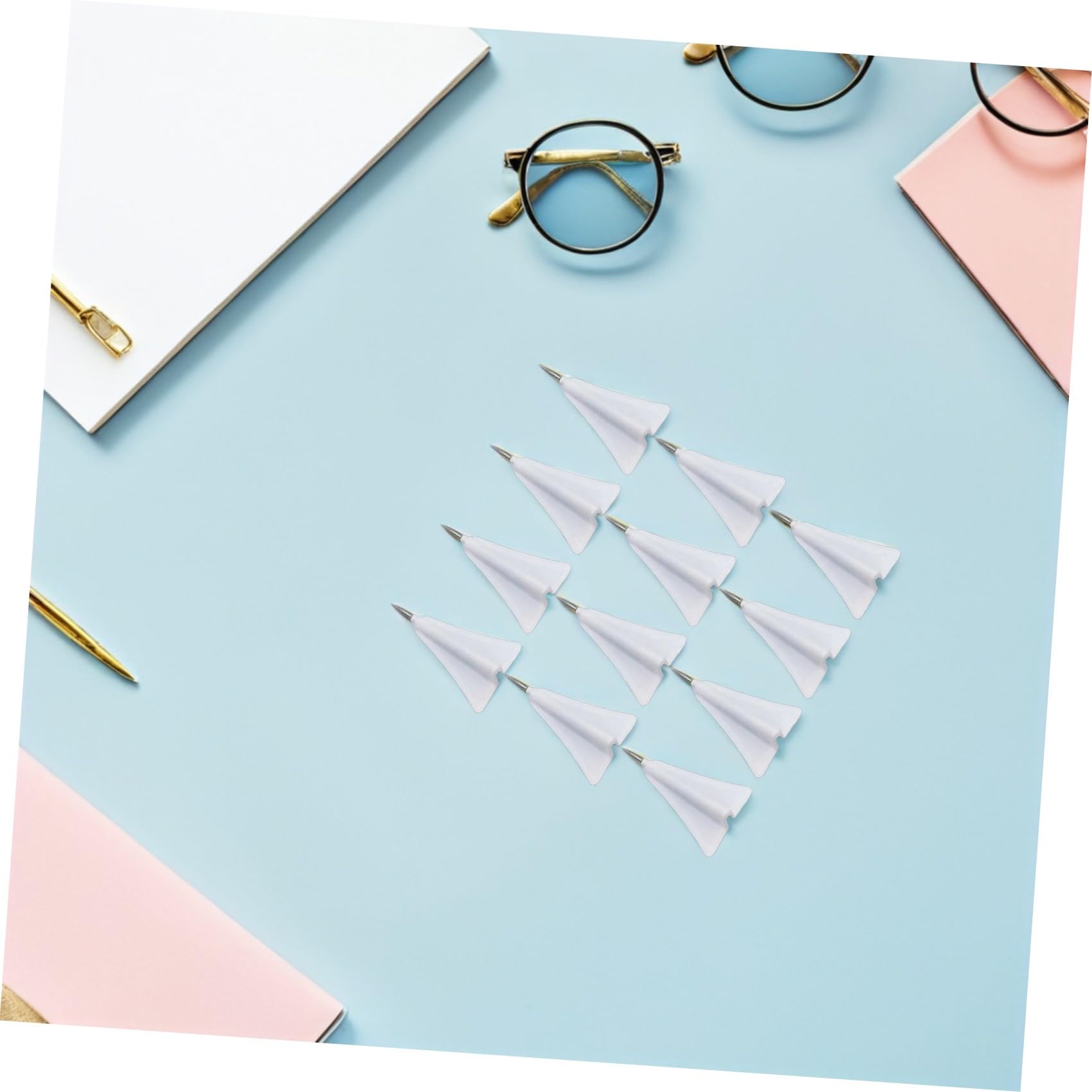 FOMIYES Lot de 12 Punaises Multifonctions de Papier Avion Petites Punaises Colorées pour Tableau d'Affichage en Liège Accessoires Pratiques pour Chambre de Filles et Activités Créatives
