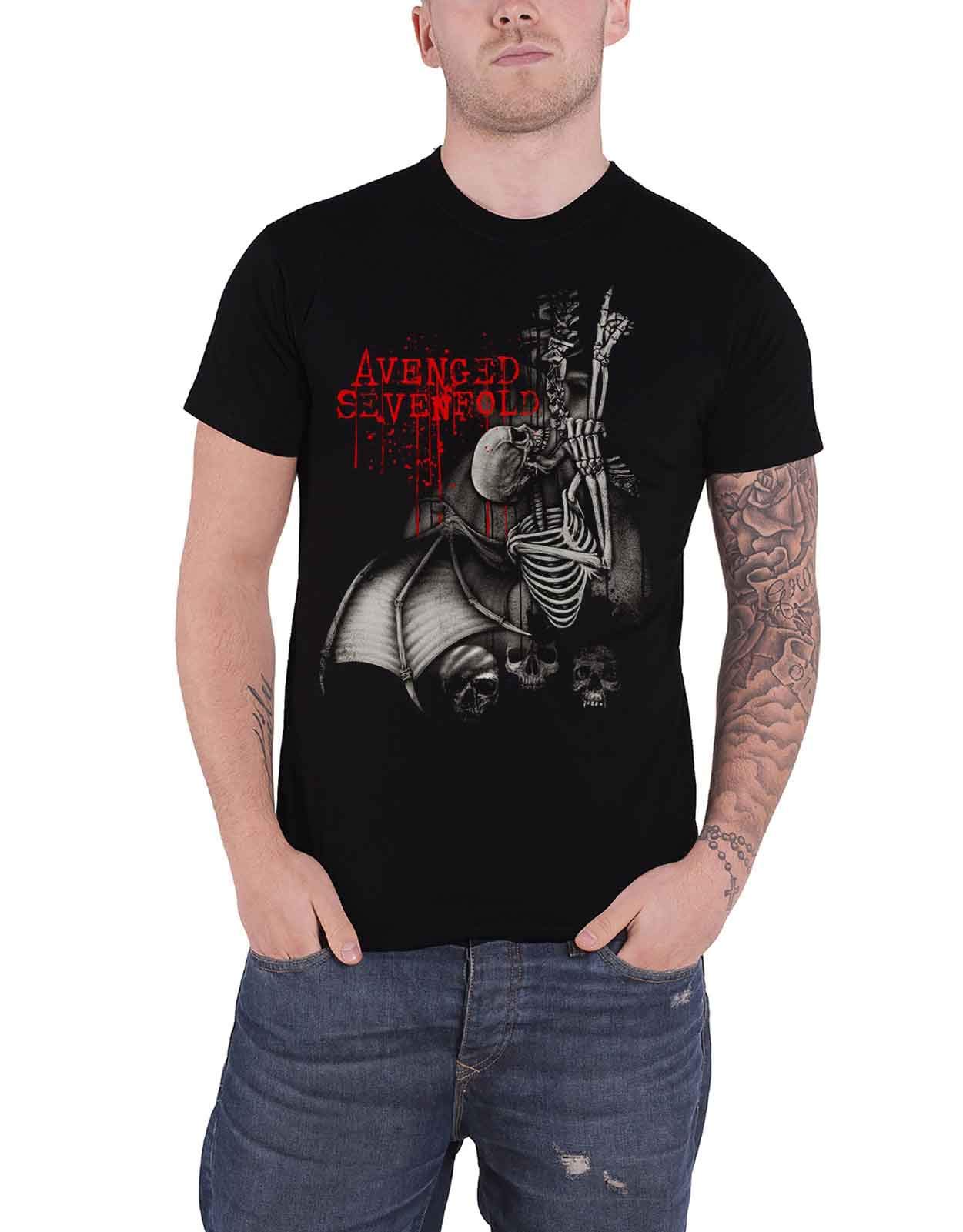 [Avenged Sevenfold] アヴェンジド・セヴンフォールド Spine Climber Logo 公式 メンズ ブラック 黒 Tシャツ