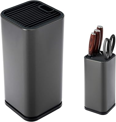 Amazon Mukai ステンレス製 包丁スタンド 錆びない包丁立て ナイフスタンド 包丁差し 中華包丁 キッチンハサミ収納 安全 衛生 抗菌 黒処理 一人暮らし 黒 包丁立て オンライン通販