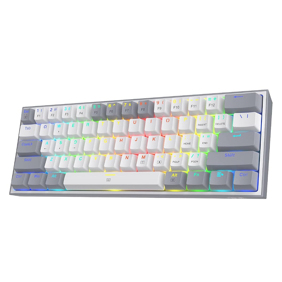 Amazon.in: Buy Redragon K617 Fizz 60% Wired RGB Gaming Keyboard, 61 Keys Compact Mechanical Keyboard w/White and Grey Color Keycaps, Linear Red Switch, Pro Driver/Software Supported Online at Low Prices in India | Redragon Reviews & Ratings