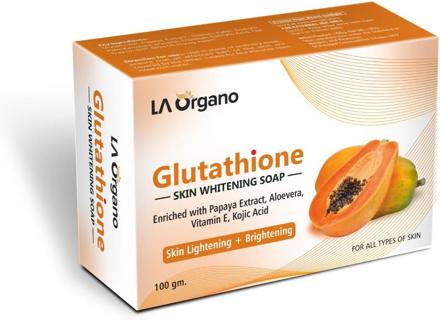 Glutathione Papaya Skin Whitening Soap; With Vitamin E And C; Dark Spot And Dead Skin Cell Removal; 100 G