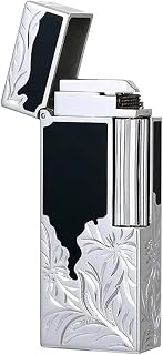 Encendedor de antorcha con muela deslizante lateral vintage 2024, llama suave ajustable y resistente al viento, encendedor de aceite con tapa abatible de metal retro, encendedor portátil adecuado for
