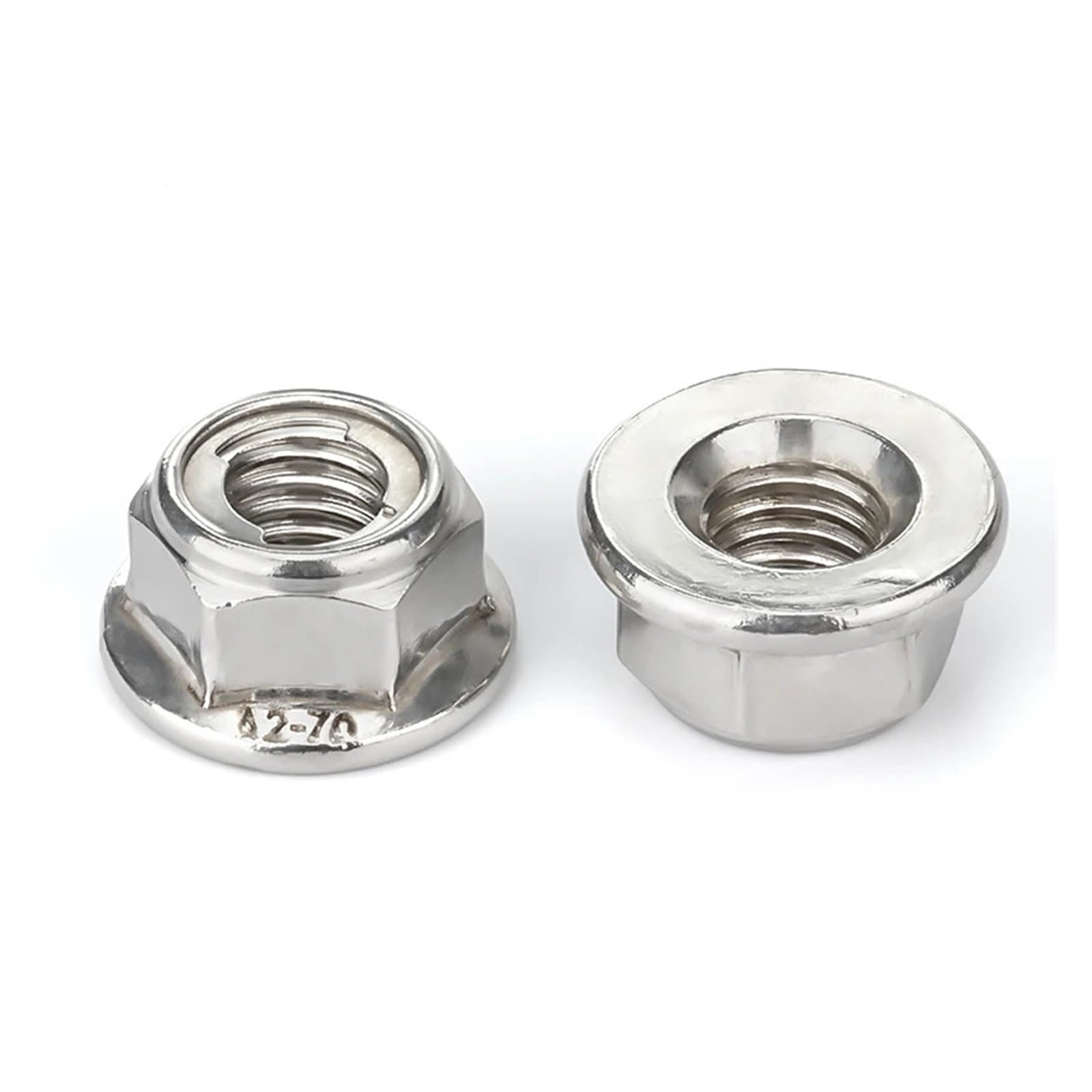 Dadi esagonali a Flangia dentellati, Dadi flangiati esagonali seghettati Chiusura in Nylon in Acciaio Inossidabile e Chiusura in Metallo M4-M12(Metal Lock,M4(10pcs))