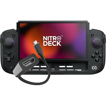 CRKD Nitro Deck+ with HDMI Adapter - Handheld Pro Controller for Nintendo Switch &amp; OLED Model - TV Dockable - Programmable Si
