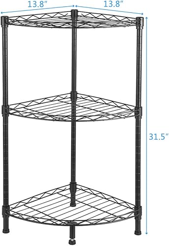 Miniatura 3 de Estante de exhibición de esquina, estantería multiusos, unidad de estantería de almacenamiento resistente, estantería de alambre comercial, estante