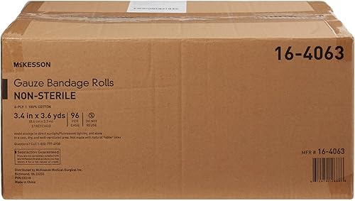 Miniatura 3 de McKesson Rollos de vendaje de gasa, no estériles, 6 capas, 100% algodón, 3 25 pulgadas x 3 35 pulgadas, 96 unidades