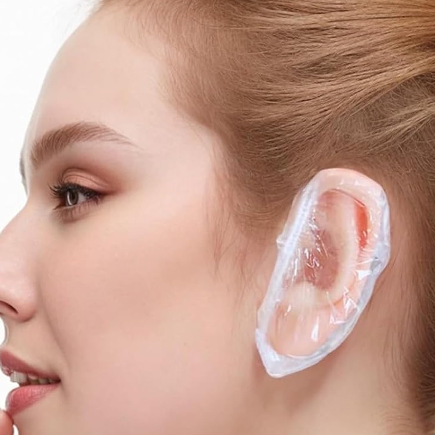 YTM 100 Pcs Clear Waterproof Ear Shower Caps – Disposable Plastic Covers for Bath, Hair Coloring, Spa, Salon, Swimming, Hotel, Home Use – Soft Fit for Adults & Kids-image-22
