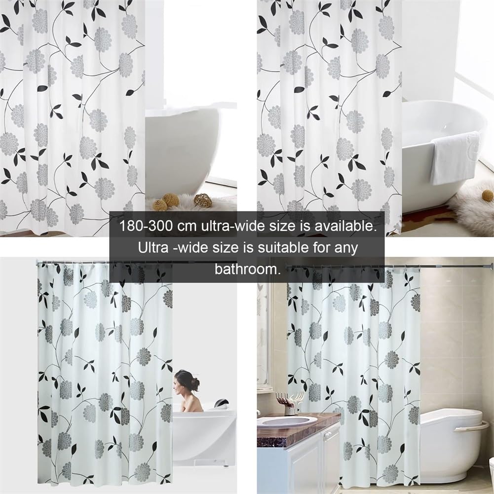 Lkw Ogechi Shower Curtain Flower Pattern Extra Large 180-300cm Wide - Image 2