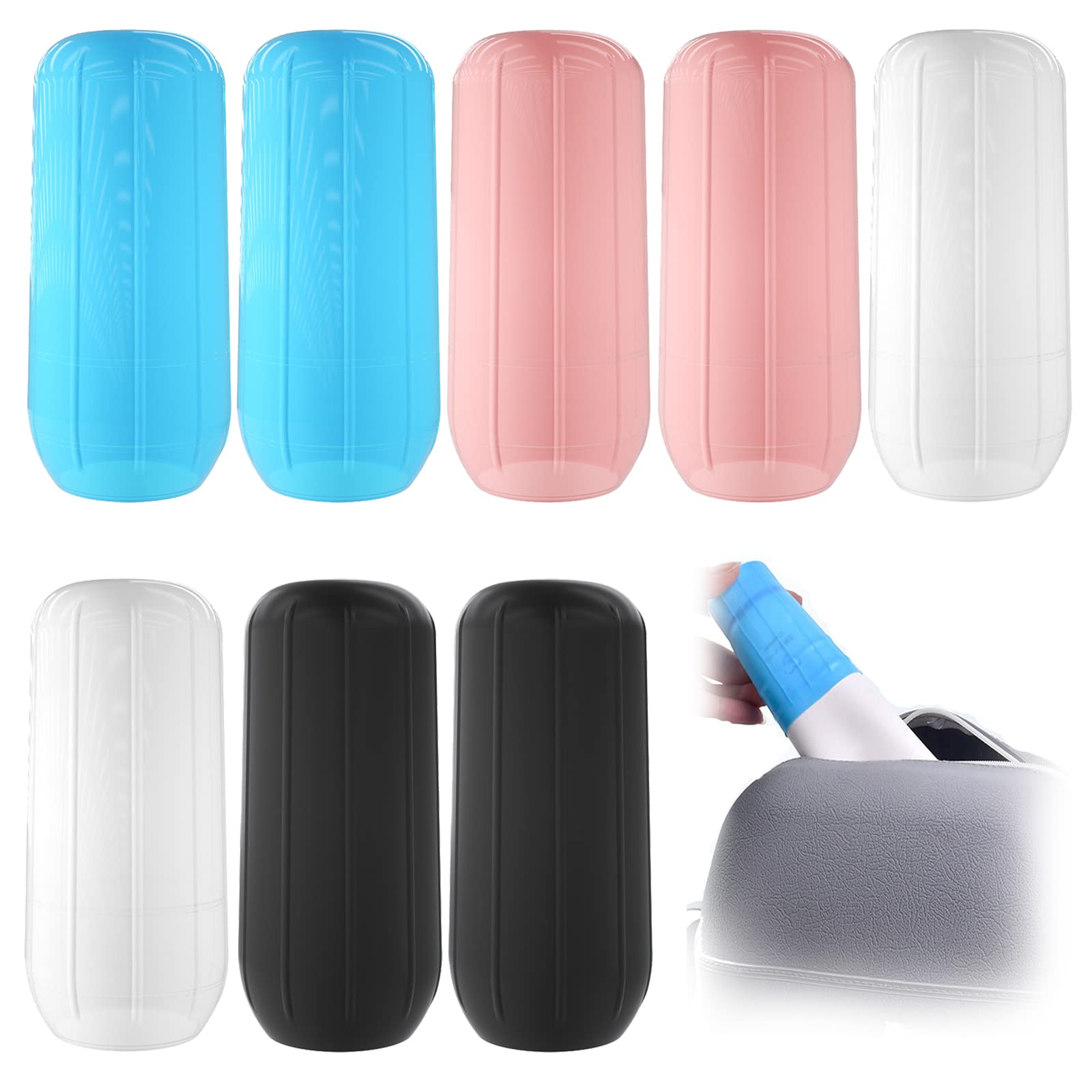 8 Copribottiglie Elastiche Da Viaggio In Silicone, A Prova Di Perdite, 8x3,6 Cm, Per Shampoo, Lozioni E Cosmetici - 3