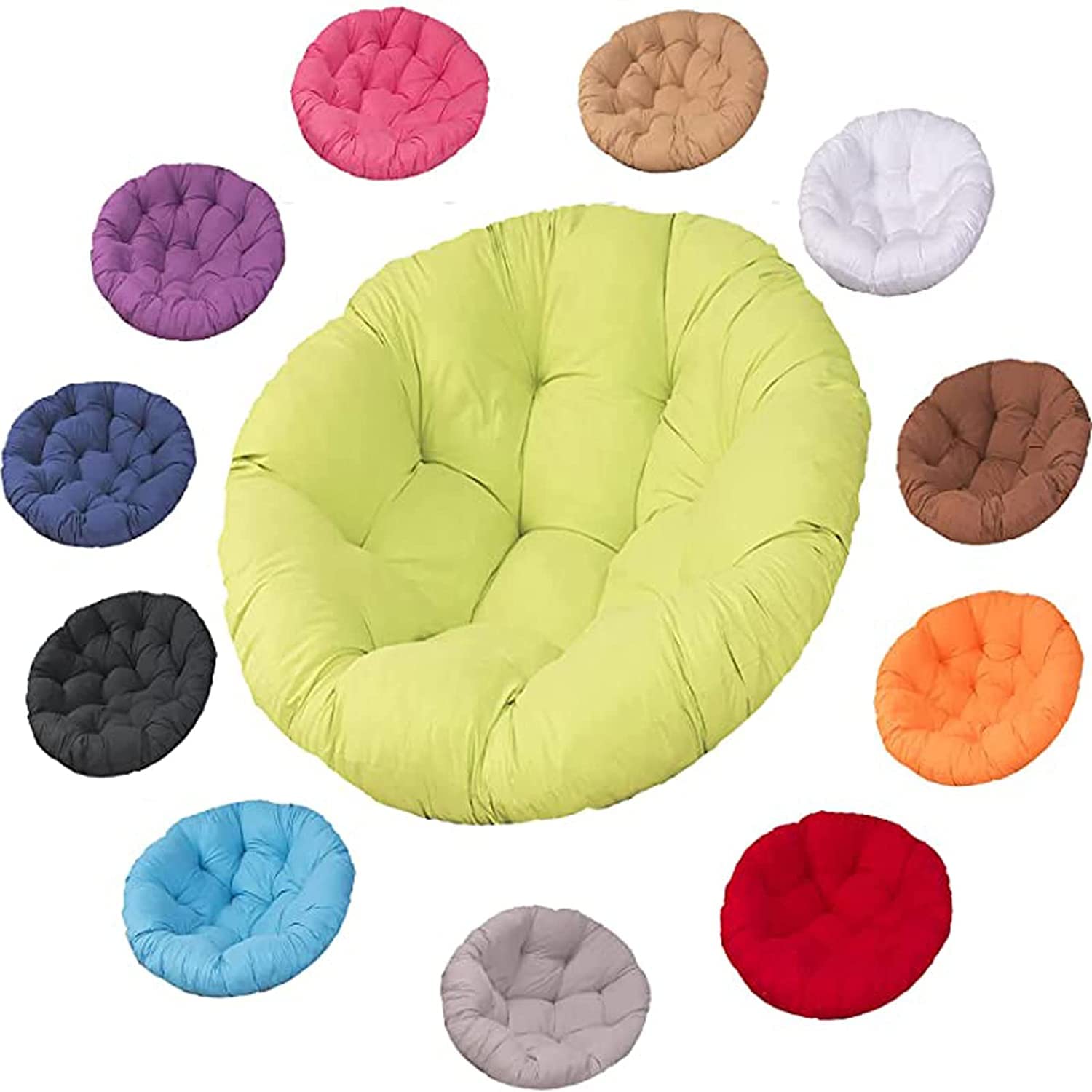 SHAIRMB Papasan Round Chair Cushions, Thicken Papasan Chair Cushion, Swing Chair Cushion Outdoor, for Outdoor Garden, Balcony and Living Room, Outdoorn,light green,110x110cm