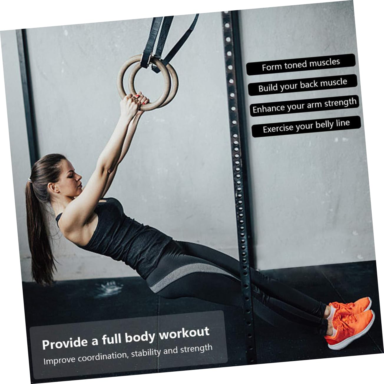 GALPADA Gymnastic Rings for Fitness Training Adjustable Straps Durable Versatile Exercise Equipment for Pushups Dips and Strength Workouts Outdoors