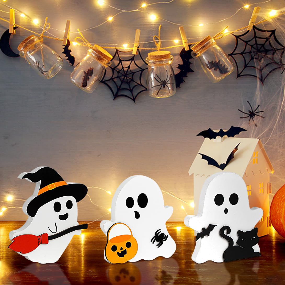 Cute Ghost Halloween Decorations Indoor 3 Pièces