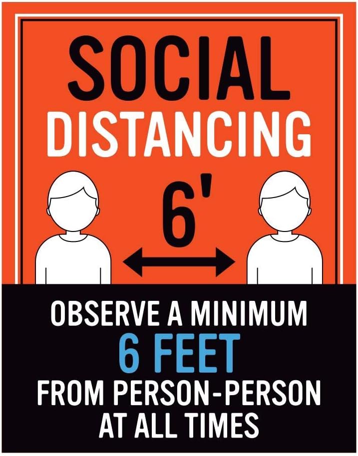 Social Distancing Sign Style 6 (5 x 7)