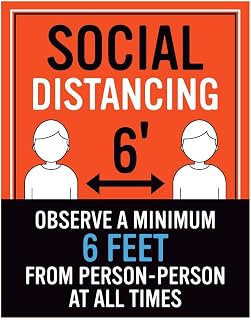 ExcelMark Social Distancing Sign Style 6 (11" x 14")