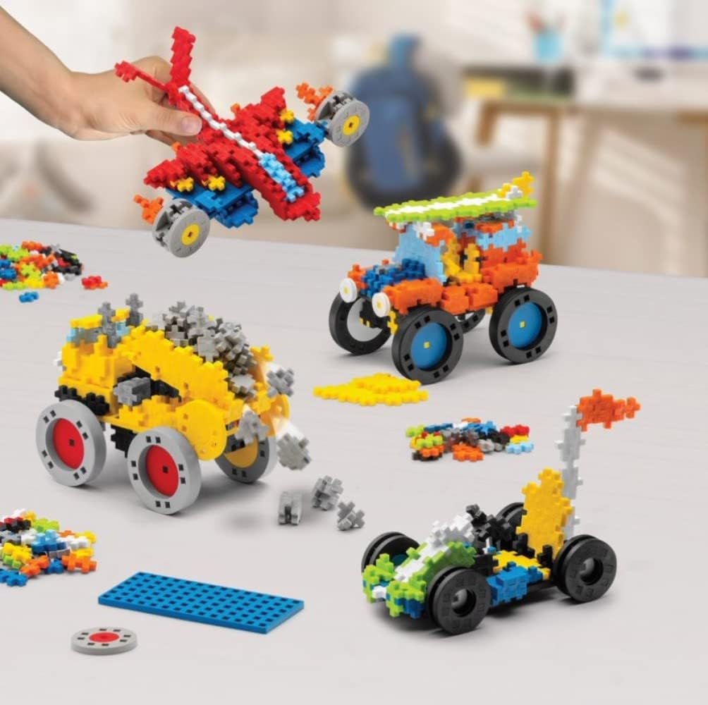 Plus-Plus 9607016 Kreativ-Bausteine, Learn to Build Fahrzeuge-Set, Konstruktionsspielzeug, PlusPlus Go, 800 Teile, Basic