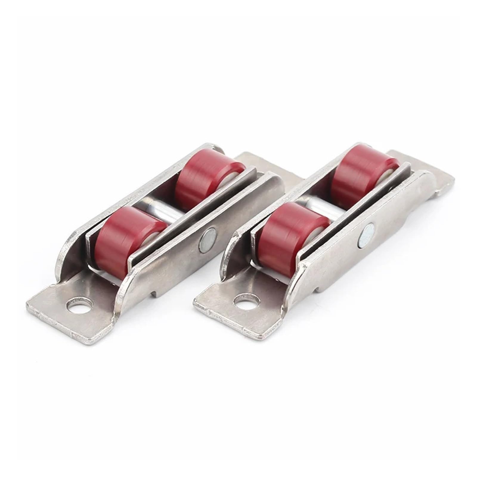 Galet Porte Coulissante Poulie de porte coulissante en acier et plastique, type U, ultra silencieuse, 4 pièces, type 88, double roue plate/concave(Flat Wheel 88type)