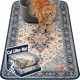 Hompet Cat Litter Mat 2 Pack, 24x36 Large Machine Washable Trapping Mats for Cats, Super Absorbent & Urine-Proof Cat Litter Box Mat for Floor, Waterproof & Non Slip Kitty Litter Rug