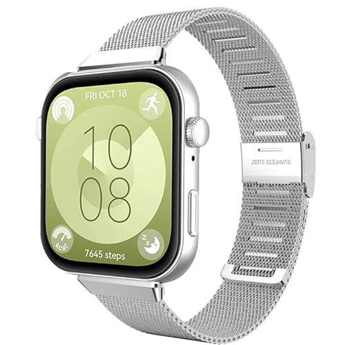 Mejiwasmi �r���v�o���h Huawei Watch Fit 4 Pro�o���h�Ή� �X�e�����X�X�`�[�����^�������p�X�g���b�v�u���X���b�g Huawei Watch Fit 3/4/4pro�p (�V���o�[)