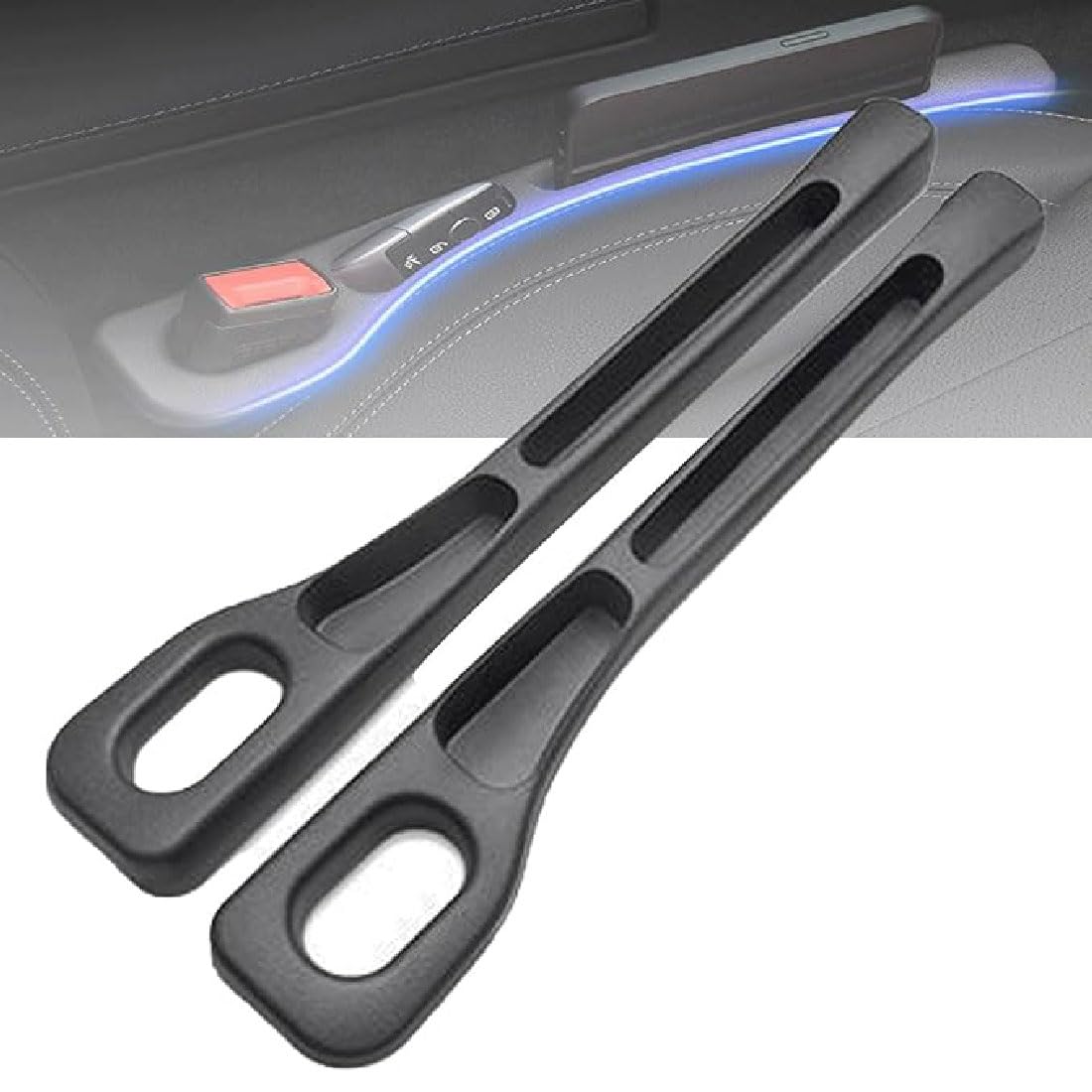 2 Cache-espace Pour Siège Auto - Remplissage Entre Siège Et Console - Range Petits Objets (téléphone, Clés), Facile à Nettoyer