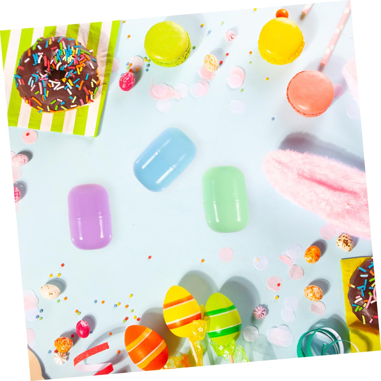 Gatuida 50 Stück Befüllbare Kapseln Halbtransparente Macaron Farben 5cm für Verkaufsautomaten Selbstgemacht Bastelprojekte Multifunktionale Runde Bälle Partydekoration