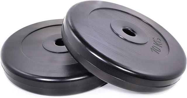 MegaShape Weight Plates - 1 Inch Vinyl Weights Set of 2.5kg, 5kg, 10kg Weight Discs - Bumper Plates for Strength Training Gym Home and Weightlifting - Dumbbell Plates (Pair)