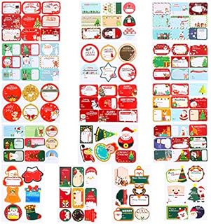 Aodaer 126 Pieces Christmas Stickers Self Adhesive Present Label Tags in 126 Designs for Christmas Decoration